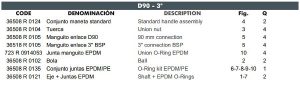 08 D90 CEPEX UP.60.SF5 uj std gömbcsap robbantott ábra