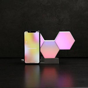 Lifesmart okos moduláris wifi világítás - 1,3 és 5 blokk aljzattal Díszvilágítás - aljzat és 3 blokk, designer tartozék, környezeti világítás, hatszögletű kialakítás, 19 LED-es blokk, könnyen telepíthető, bővíthető, iOS / Android alkalmazás, WiFi nélkül vezérelhető, 16 millió szín, Amazon Alexa kompatibilis, Google Home és Apple HomeKit