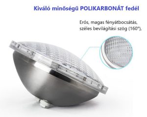 27W_12V színváltós LEDES SMART OKOS medenceizzó VILÁGITÁS RGB + 433MHz távirányító