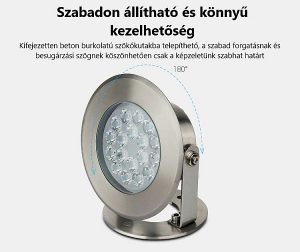 9W_12V SMART 433MHz Rozsdamentes LEDES SMART 433MHz SZÖKŐKÚT VILÁGITÁS RGB - SZÍNVÁLTÓS