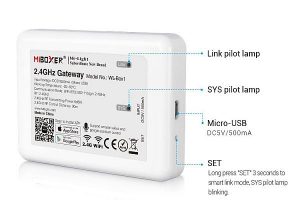 Miboxer WL-Box1 2.4GHz Wifi vezérlő egység, DC5V IOS/Andriod rendszer, Applikáció vezérléssel, kompatibilis Alexa és Google Home rendszerekkel