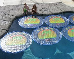Solar Sun Rings® nyári, medence szolártakaró, pálmafa dizájnnal és vízéllel (SSRA)02