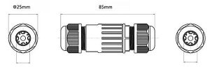 szökőkút és medencelámpa csatlakozására, Vízálló kábelcsatlakozó kapszula M25, 3PIN,1.0mm²-6.0mm² , kábel átmérő 5-14mm