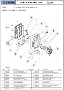 Exactus kézi szabályozású Adagoló szivattyú, Robbantott ábra, 2 l_h - 5 bar, 5 l_h - 7 bar, 10 l_h - 5 bar, 20 l_h - 5 bar