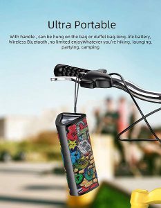 Mifa A10+ Víz és esőálló Bluetooth hangszóró graffiti art 2020 modelév, IPX7 vízálló Bluetooth hangszóró