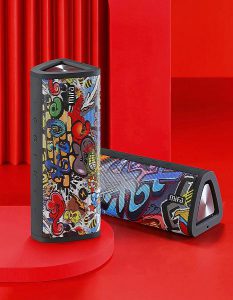 Mifa A10+ Víz és esőálló Bluetooth hangszóró graffiti art 2020 modelév, IPX7 vízálló Bluetooth hangszóró