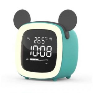 KÉK színű Cuki állatos ébresztőóra + Mickey egér fül