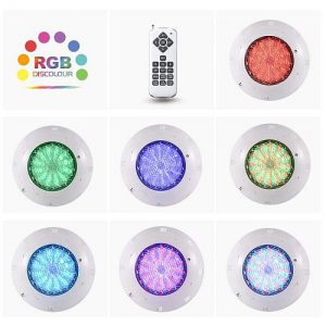 Utólagosan felszerelhetô ledes medencelámpa, betonos medencékhez, színváltós, RGB 12V/DC távirányítós, 55W teljesítményben medencelampa