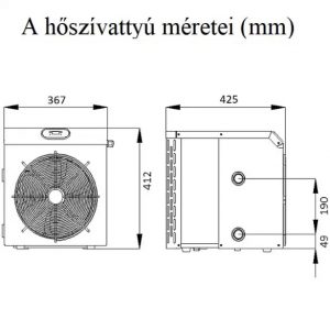 maximum 20m3 medencékhez ajánlott mini hőszivattyú, 062480 Fairland Mini kompakt HP hőszivattyú SHP03, kis medencékhez