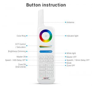 Mi-Light FUT086 v2 2021 modell 433MHz távirányíto, medencevilágítás - SZÍNVÁLTÓS távirányító