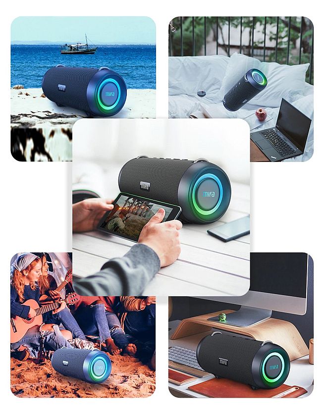 Mifa A90 Víz- és esőálló Bluetooth hangszóró 2021 modelév, IPX8 vízálló Bluetooth hangszóró