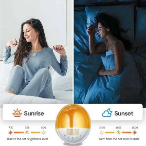 LUMINOVA SMART-HOME éjszakai ébresztőóra napfelkelte, napnyugta elsötétedő fénnyel 07