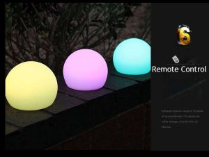 ledes gömblámpa, kültéri RGB, távirányítós, dekorációs lámpa, kerti lámpa 25cm 08