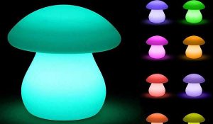 05 ledes gomba formájú kertilámpa, kültéri RGB, távirányítós dekorációs gombaámpa 800x475