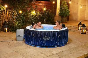 LAY-Z-SPA HOLLYWOOD AIRJET™ RGB, színváltós, fényterápiás, felfújható jakuzzi, masszázsmedence