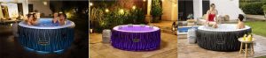 LAY-Z-SPA HOLLYWOOD AIRJET™ RGB, színváltós, fényterápiás, felfújható jakuzzi, masszázsmedence, Lay-Z-Spa Hollywood AirJet™ 4-6 fő számára alkalmas, 140 AirJet levegő befúvás, Freeze Shield automatikus fagyásvédelemmel