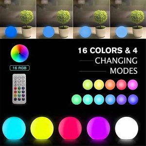 RGB lebegő medencelámpa 7,8 cm-es távirányítós LED-es medence golyós lámpa éjszakai lámpa IP67 fürdőjáték esküvői partihoz kültéri kerti úszáshoz