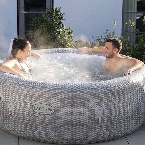 Lay-Z-Spa Honolulu Airjet felfújható jakuzzi 196x71 cm, 4-6 személyes, szürke-rattan külső mintázattal