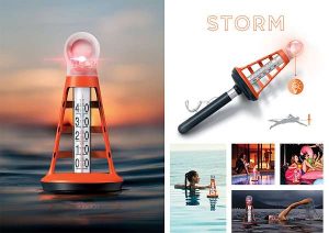 12 Vizhőmérő bólya, STORM KOKODO TKK 024 STORM Floating Thermometer TM60_3