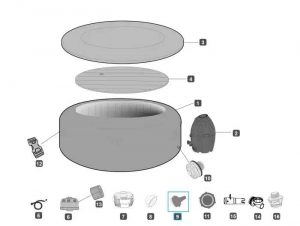 Kerti tömlő adapter adapter LAY-Z-SPA® AirJet™ fürdőkhöz (2018-2019 között) P6932ASS16 ÁBRA