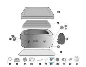 Kerti tömlő adapter adapter LAY-Z-SPA® AirJet™ fürdőkhöz (2018-2019 között) P6932ASS16 ÁBRA02
