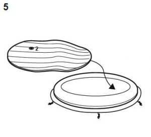 Bestway® LAY-Z-SPA® jakuzzi Ibiza AirJet™ 180, 196 és 216 cm kör cserepárna felfújása 01