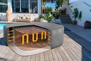Lay z spa Xtras EnergySense™ Hőszigetelő thermohuzat D201 x 201 x 85 cm szögletes formájú pezsgőfürdőkre Réteg felépítés, szemléltetés