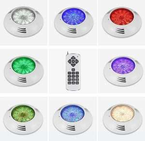 RGB 45W színváltós medencelámpa távirányítóval utólagosan beépíthető, betonmenedencékhez smd5730