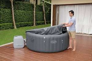 LAY-Z-SPA® Santorini HydroJet Pro™ WiFi Ø 216 cm felső cserehuzat takaró (gaphitszürke) (2023)