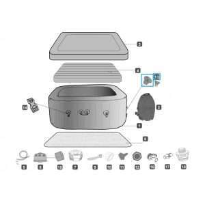 P6H971ASS16 levegőszelep LAY-Z-SPA® Hawaii, St Moritz, Helsinki pezsgőfürdőkhöz 2020-ig ÁBRA