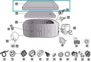 Lay Z Spa Maldives HydroJet WLAN WiFi felfújható pezsgőfürdő 201x201x80cm 2023, 2024 ÁBRA TAKARÓHUZAT