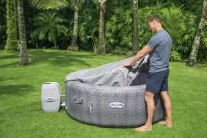 Bestway® alkatrész műbőr huzat rattan-opt. (világosszürke) LAY-Z-SPA® Honolulu AirJet™ 196x71 cm 2023 modell P07148