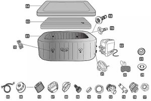 60071 LAY-Z-SPA® San Francisco HydroJet Pro™ XXL Wi-Fi pezsgőfürdő 230 x 230 x 71 cm 2024 ÁBRA