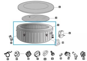 Bestway® alkatrész medencebélés rattan (barna) LAY-Z-SPA® St. Moritz AirJet™ 216x71 cm-hez (2023) P06893 ÁBRA