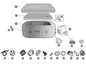 Bestway® alkatrész vízsugár fúvóka LAY-Z-SPA® HydroJet Pro™ pezsgőfürdőkhöz (2023) ÁBRA P07077