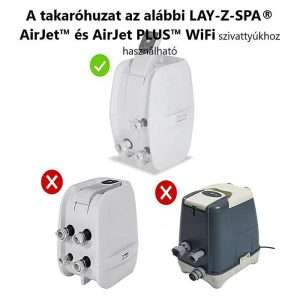 LAY-Z-SPA® AirJet™ szivattyú védő takaróhuzat, fekete, vízlepergető, szélálló, cipzározható P05326-0001BWPC csak Airjet szivattyúkhoz 2021-től