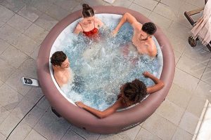 6001G_25 LAY-Z-SPA® Hawaii AirJet™ Ultrafit WLAN WiFi terrakotta 4-6 személyes, Ø 196 x 71 cm (2025 modell)