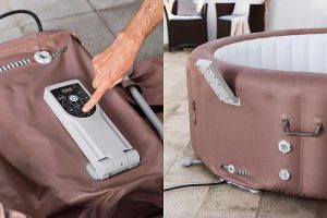 6001G_25 LAY-Z-SPA® Hawaii AirJet™ Ultrafit WLAN WiFi terrakotta 4-6 személyes, Ø 196 x 71 cm (2025 modell)