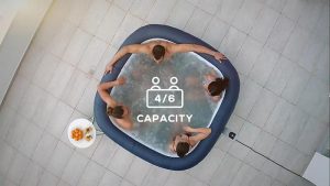6001H_25 LAY-Z-SPA® Hawaii AirJet™ Ultrafit WLAN WiFi kobaltkék 4-6 személyes, 180 x 180 x 71 cm Applikáció segítségével telefonjáról távolról is vezérelheti pezsgőfürdőjét