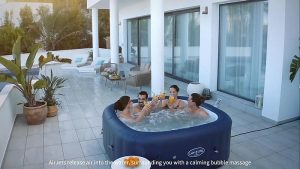 6001H_25 LAY-Z-SPA® Hawaii AirJet™ Ultrafit WiFi 4-6 személyes, 180x180x71 cm Applikációval történő távoli vezérlés, medencebélésbe integrált szivattyú