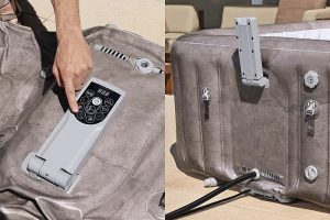 6001K_25 LAY-Z-SPA® Rome AirJet™ barna márvány színű pezsgőfürdő WLAN WiFi, 6 személyes, 180 x 180 x 71 cm