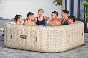 LAY-Z-SPA® Rome AirJet™ (Homok Márvány) UltraFit™ WLAN WiFi pezsgőfürdő 201 x 201 x 71 cm 6001M_25 (2025)